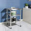 Table utilitaire en métal à 3 niveaux avec tablettes inférieures réglables avec roulettes (P 24 po x l 24 po x H 35 po)-1280952244
