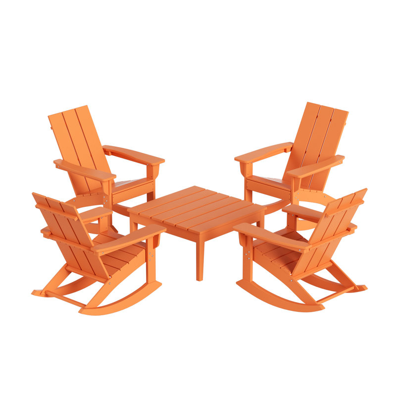 Ensemble de conversation à chaises multiples 5 pièces Joubert, Orange