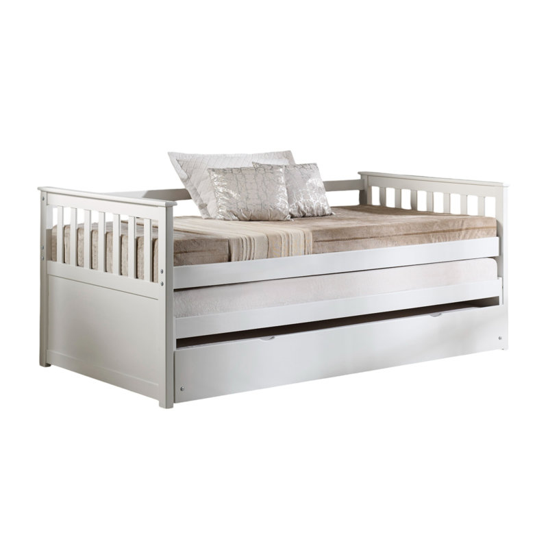 Versatile Twin Daybed In White, Solid Pine, Accommodates 660Lbs White Daybed, Weight Capacity