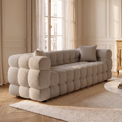 Canapé moderne rembourré de 75 pouces avec coussins à ressorts ensachés