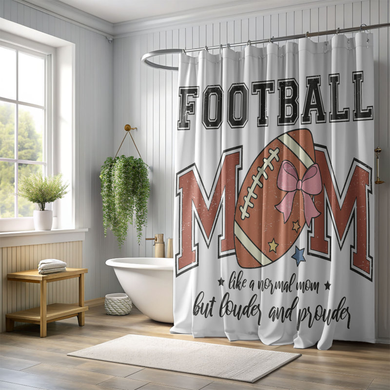 End Zone - Rideau de douche standard 1 pièce, H 74 po x l 71 po