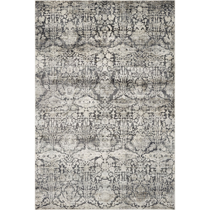 Barthel Geometric Gray Area Rug, Runner 2'2" x 7'6"