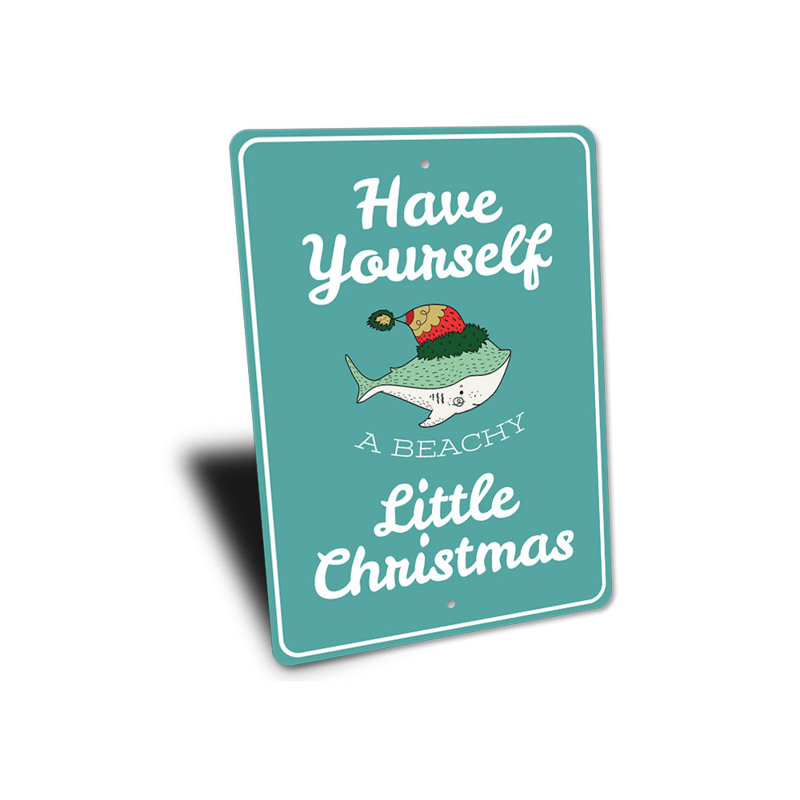 Plaque en aluminium Beachy Little Christmas, H 14 po x l 10 po x P 0,04 po