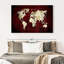 «White on Red World Map», reproduction sur toile-1248617549