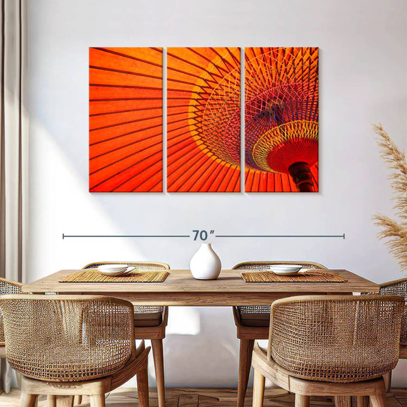 Kerner Orange Japanese Umbrella, 36" H x 57" W