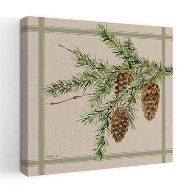 Pinecone Branch Abstract Contemporary Pine Nature Winter Art