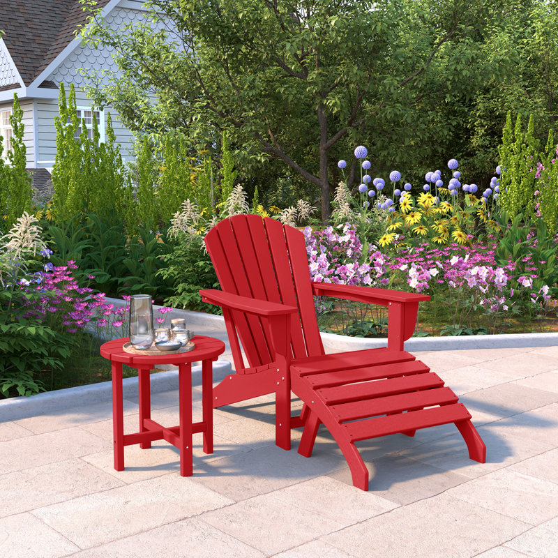 Altura Foldable Outdoor Adirondack Chair, Red