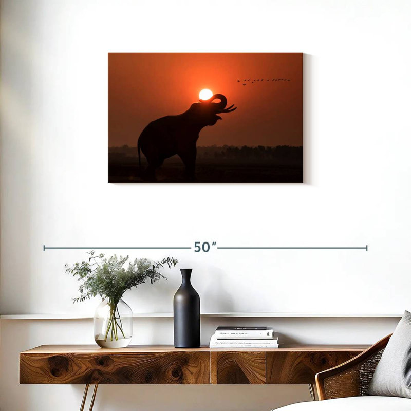 Elephant Call Silhouette, 20" H x 30" W