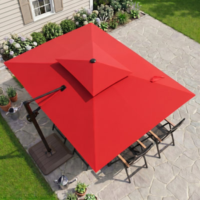 Sil 11' x 9'  Rectangular Patio Umbrella, Counter Weights Base Included