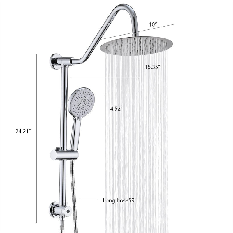 Dual Shower Head Combo – 2-In-1 Rainfall Shower System, Chrome