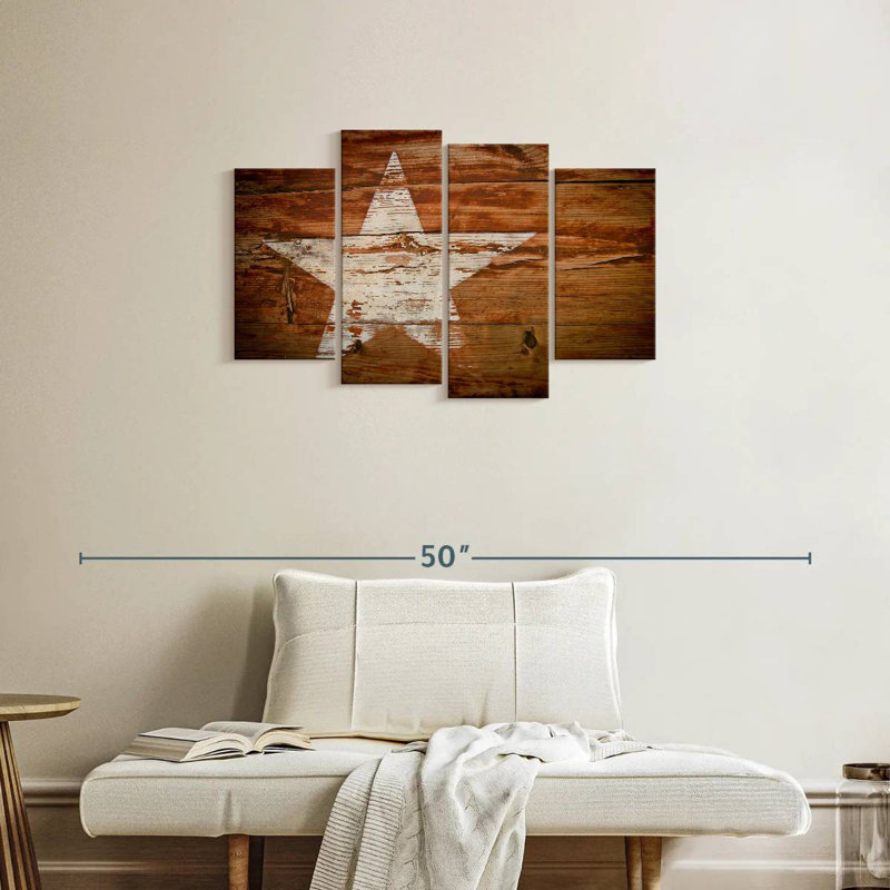 Lelar Wooden Star, 22" H x 36" W