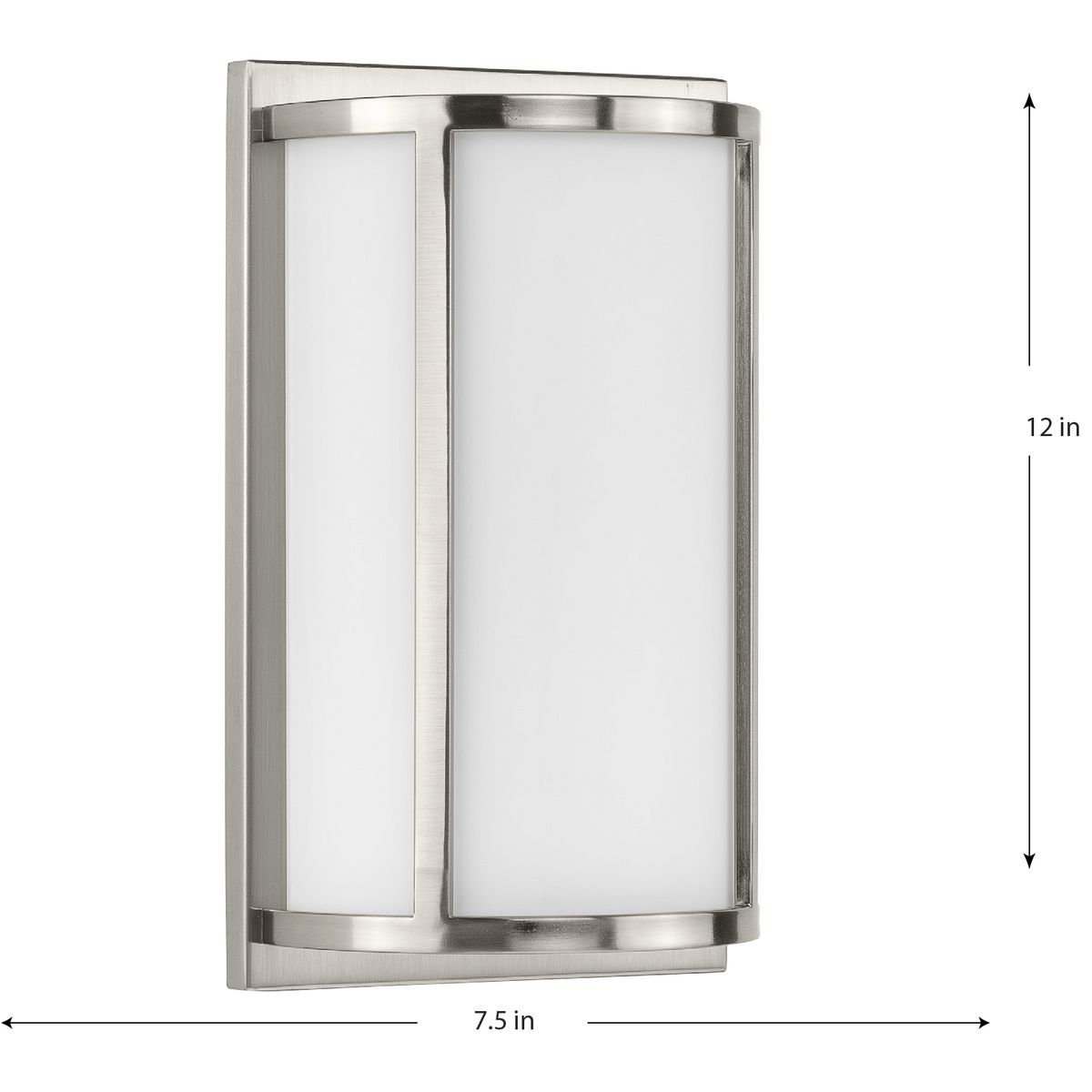 2 Light Glass Dimmable Flush Mounted Sconce, Brushed Nickel