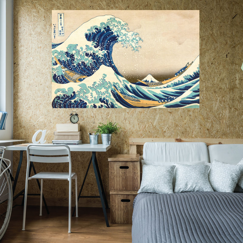 Les décalcomanies murales très vagues kanagawa, H 40 po x l 60 po x P 0,1 po