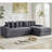 Boneless Oversize Cloud Couch, L-Shape Sofa, Convertible Floor Sleeper Sofa Bed, No Assembly ,Eight Pillows,3-In-1,Side Pocket,Corduroy-360802345-360802344