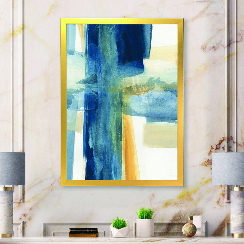 «Indigo Panel VI», reproduction sur toile encadrée, Blanc, H 20 po x l 12 po x P 1po
