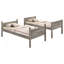 Lit superposé simple avec matelas en bois taupe vieilli Clemens