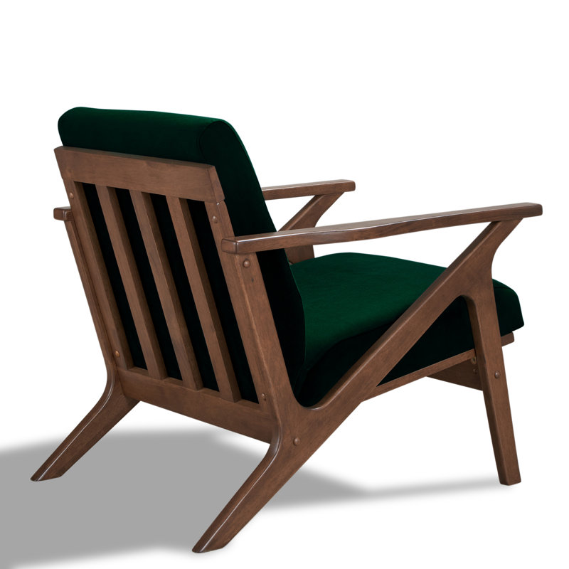 Fauteuil d'appoint Zola, Noyer, Velours vert