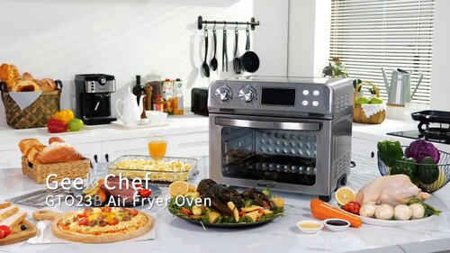 Geek Chef Black 10 Quart Air Fryer and Toaster Oven Combo - 1400W