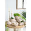 Jardinière décorative de 9,3 x 9 x 8,7 po en sable et ciment corail, aspect beige texturé, style strié vertical pour les plantes grasses présentant une couleur intérieure patinée, texture d'herbes