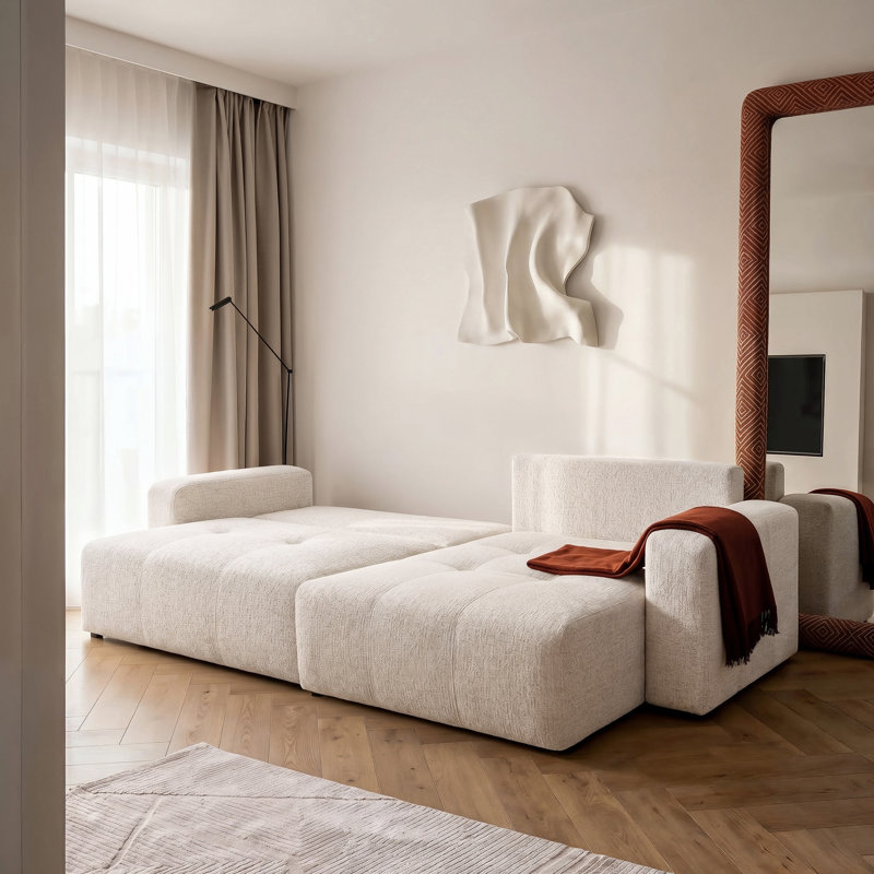 Sectional, CREAM Polyester Blend