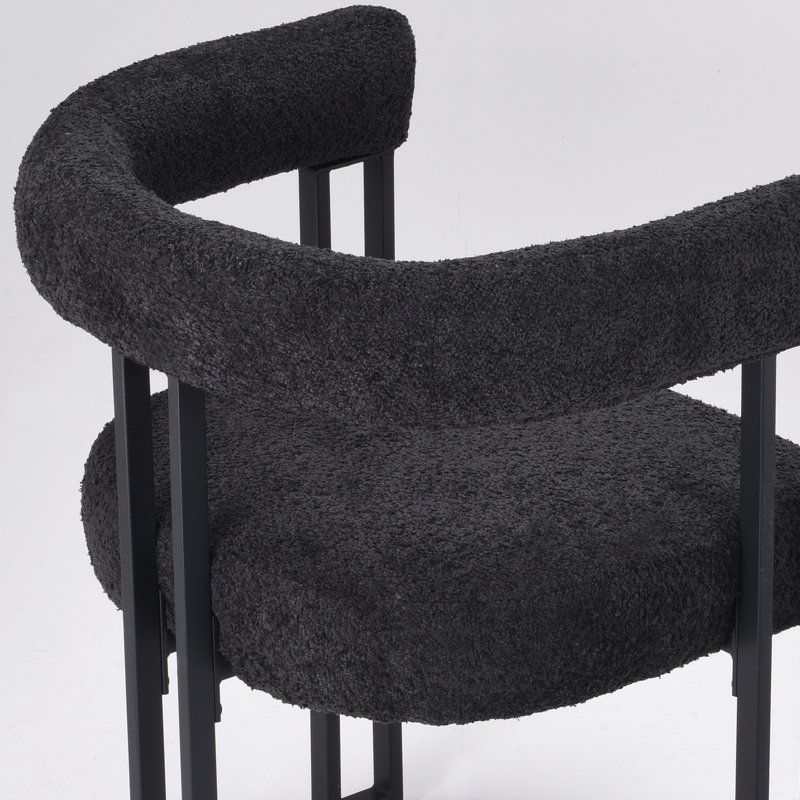 Chaises de salle à manger rembourrées Mahjabi, Noir