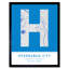 Hyderabad City City Map Hyderabad City Blue 1 Piece Single Picture Frame Wall Art
