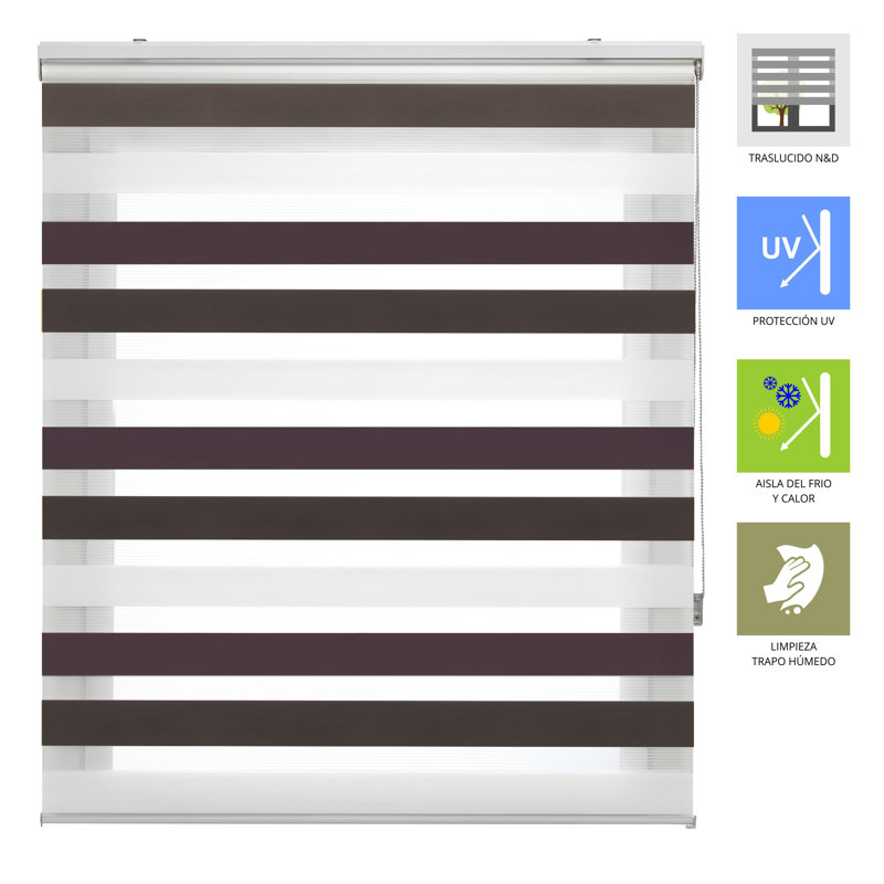 Semi Sheer Zebra Shades, 180x180, brown-violet-white