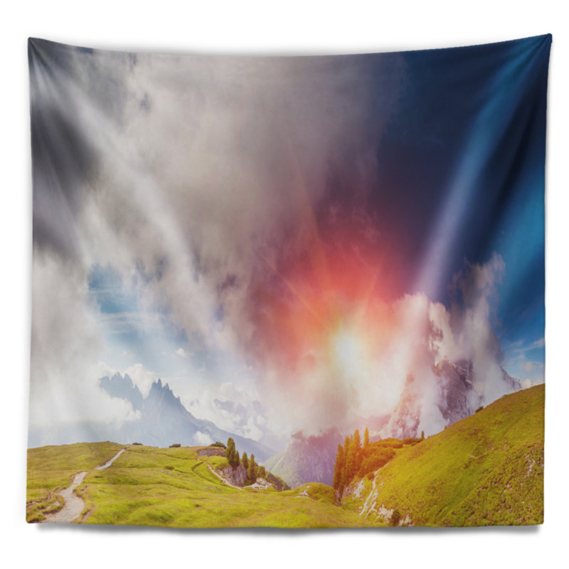 Tapisserie Cadini Di Misurina au coucher du soleil, H 50 po x l 60 po