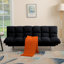 Canapé-lit multifonctionnel, canapé 2 places pliable, tissu en velours, convenant au salon et aux appartements (noir)