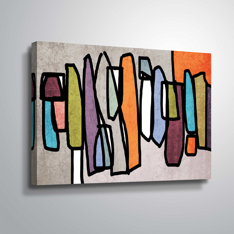 «Vibrant Colorful Abstract VII» de Makris, impression, H 12 po x l 18 po x P 2 po, Toile tendue