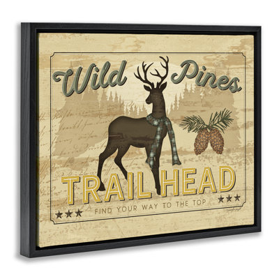 Art mural sur toile Wild Pines Rustic Trail, design par Jennifer Pugh