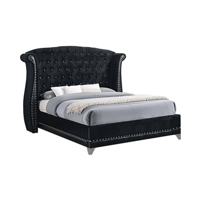 Upholstered Wingback Bed