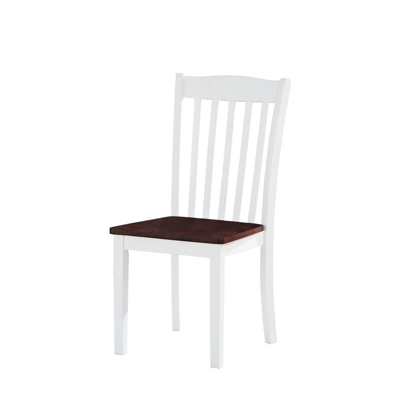 Chaise de salle à manger blanche et noyer (2) - Élégante et intemporelle avec sièges en bois confortables