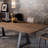 Fontelle Walnut Solid Wood Top Metal Base Dining Table-2074526337