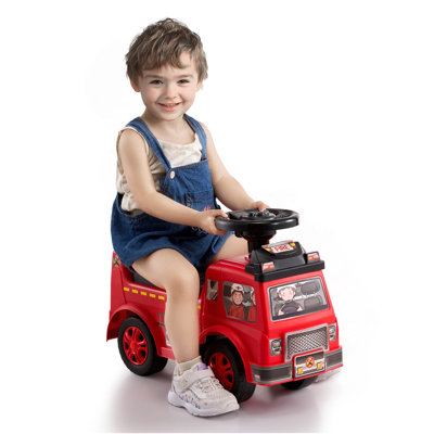 Ride On Push Car for Toddlers, Ages 1-3, Ride Racer, Sit to Stand Toddler Ride On Toy, Classic Kids Ride On Car with Music Steering Wheel & Under Seat Storage, Ride On Toy for Boys Girls, Red