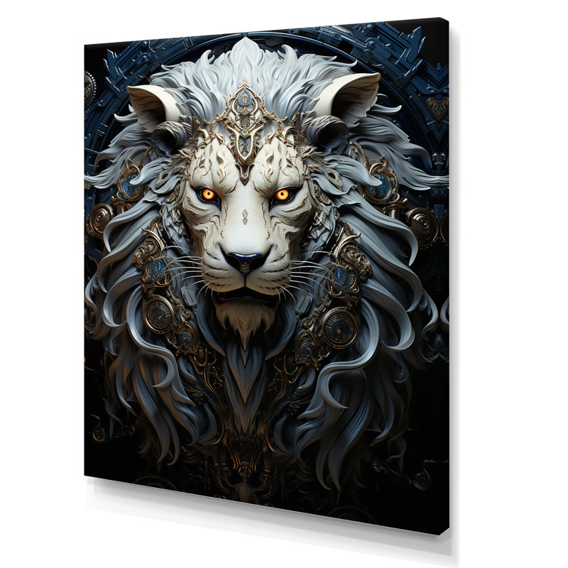«Lions Nocturnal Watch», reproduction sur toile, Toile tendue, H 20 po x l 12 po x P 1 po