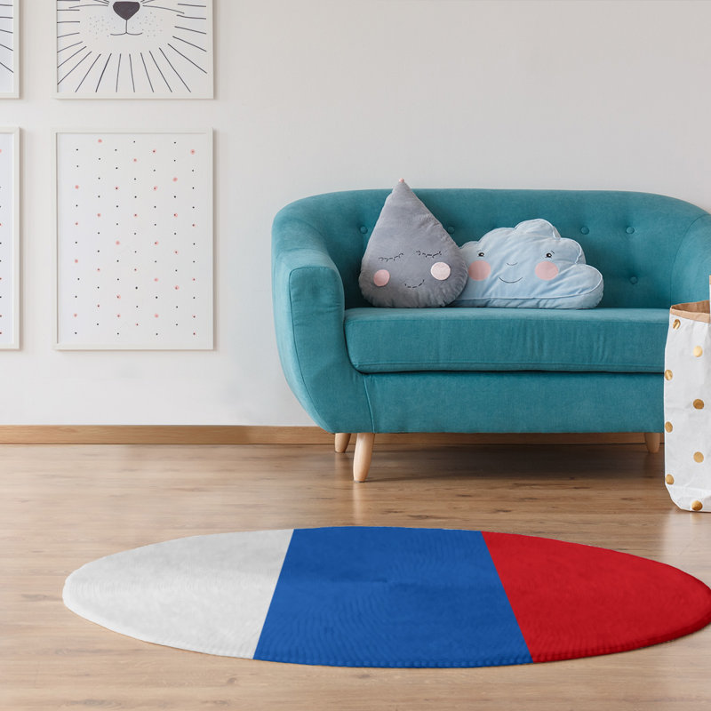 Tapis bleu/rouge, Rond 5 pi