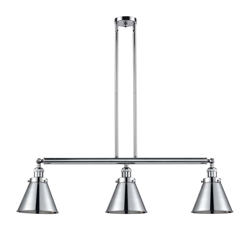 Donovan 3 - Light Kitchen Island Pendant, 6 Watt Vinage LED Bulb, Polished Chrome, Polished Chrome