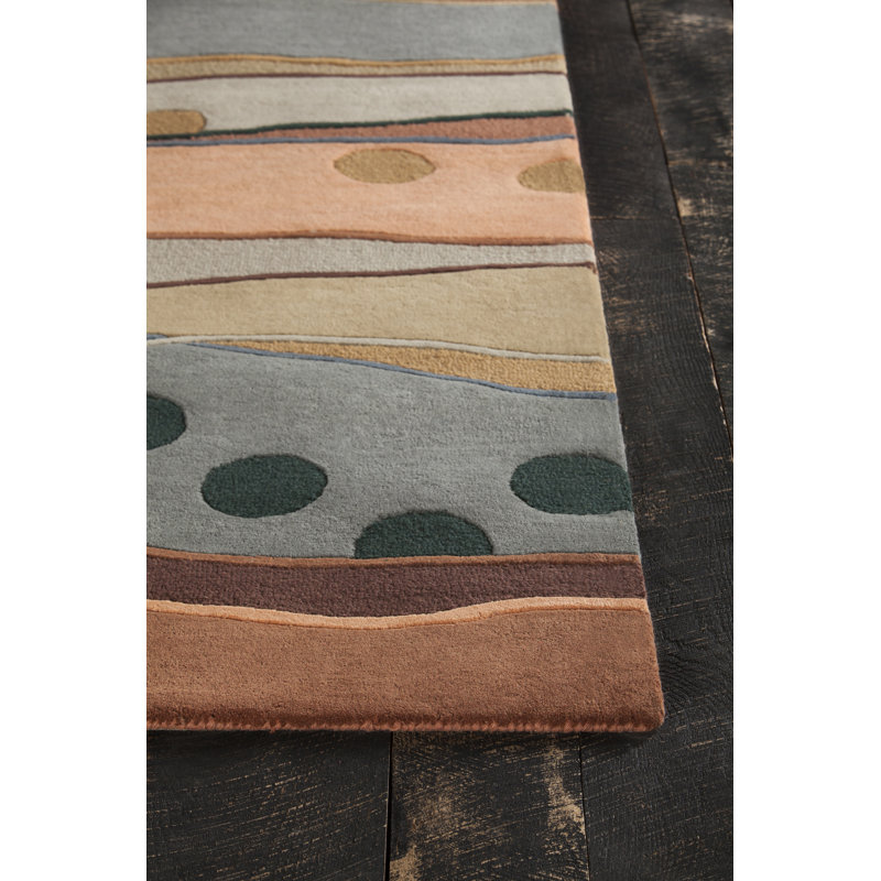 Pender Authentic Hand-Tufted Handmade Multi-Color Modern Abstract Design Wool Area Rug, Rectangle 5' x 7'