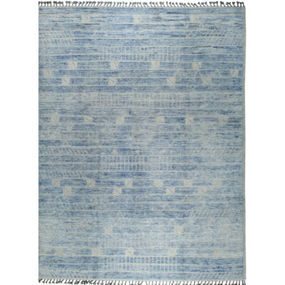 Tapis contemporain moderne en laine noué à la main 9 x 12