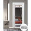 Porte intérieure française prémontée Lucia 1299 Blanc Soie avec miroir, panneau simple, cadre et poignées, pour salle de bain ou chambre, portes robustes - 71 x 213 cm-109782858-109782863