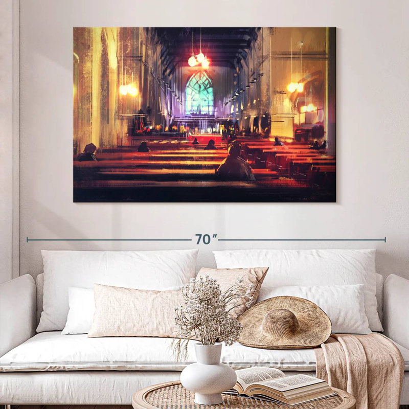 Adella Praying In The Church, 34" H x 51" W