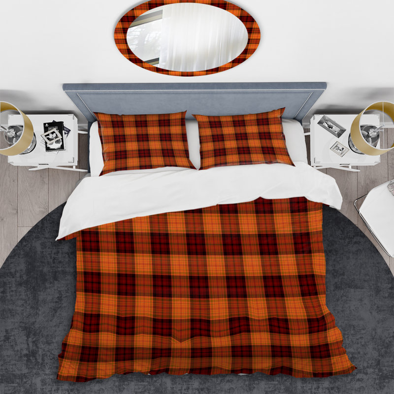 Ensemble de housse de couette en microfibre brun / orange 2 pièces