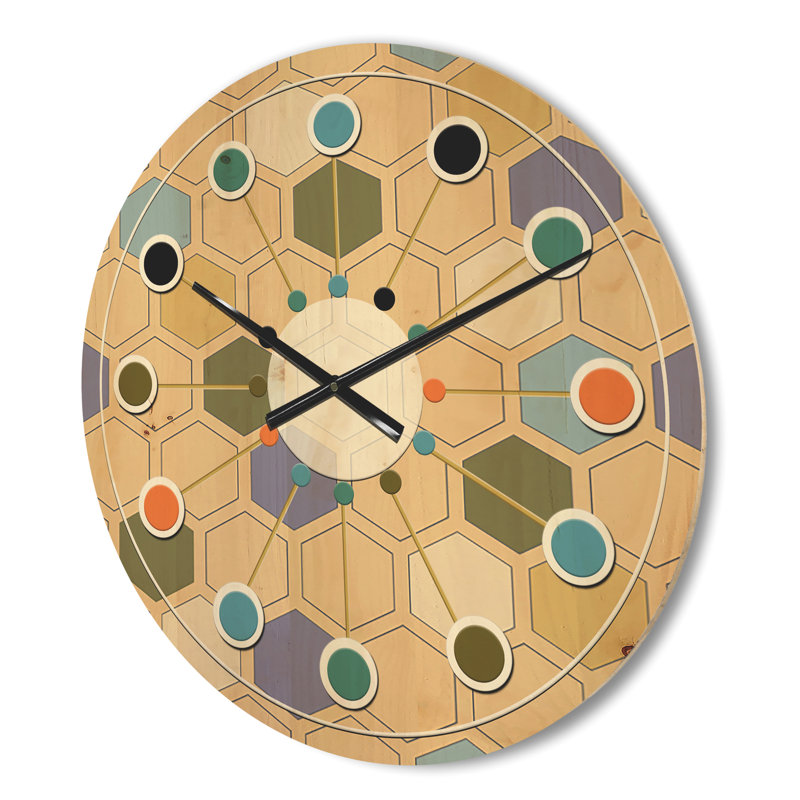 Horloge murale rétro Mid-Century, Moyenne