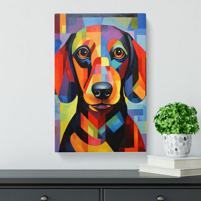 Dachshund Constructivism No.3 - Wrapped Canvas Print