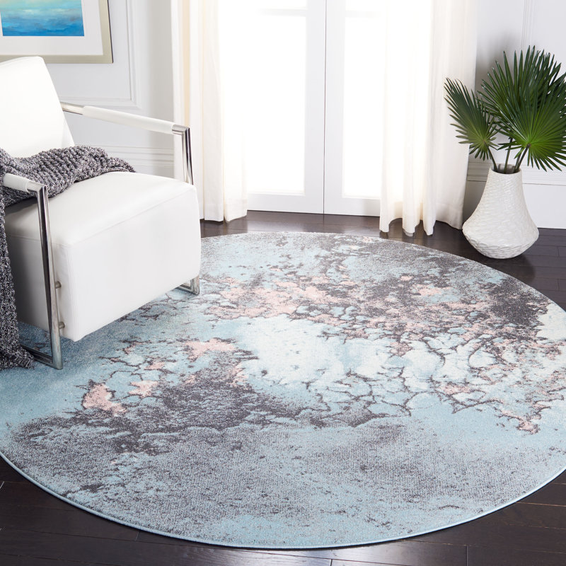 Tadeo Performance Abstract Rug, Round 5'3"