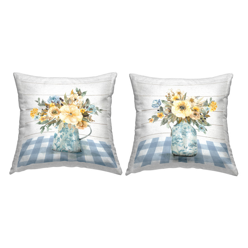 Gingham Outdoor Throw Pillow