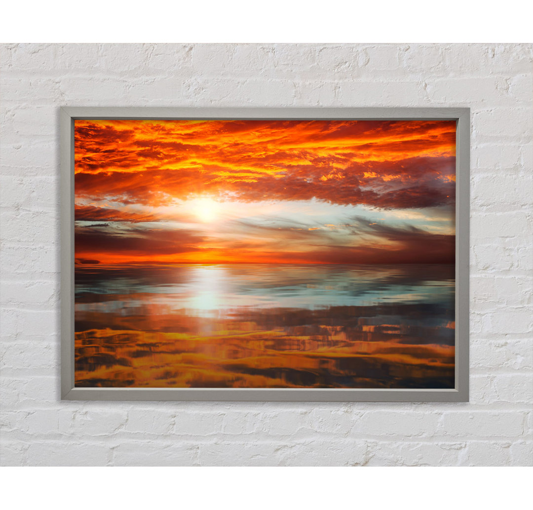 Reflections Of A Sunset Sky - Single Picture Frame Kunstdrucke auf Leinwand