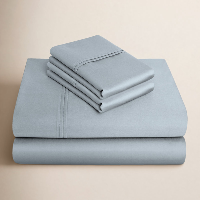 Ensemble de draps 100% coton Kal, Grand, Bleu clair