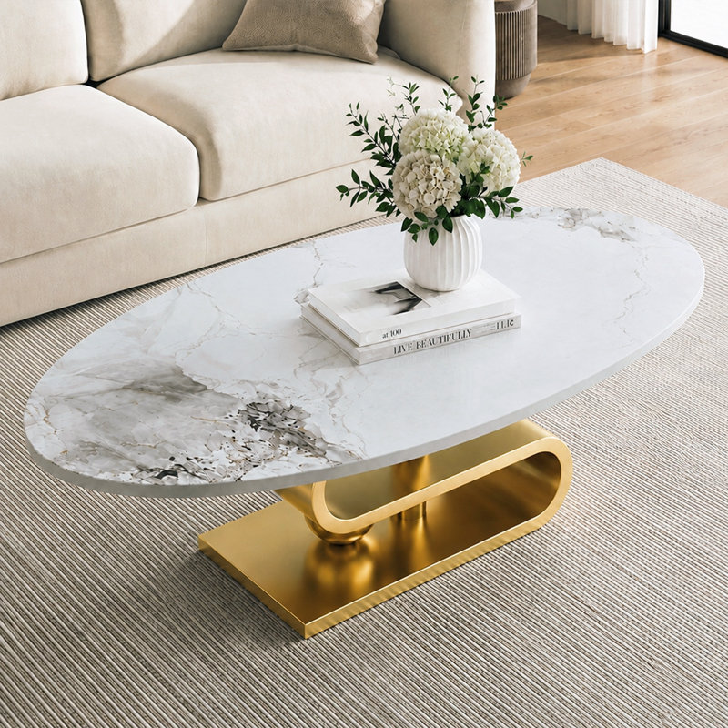 Table basse 49,2 po Modern, Doré